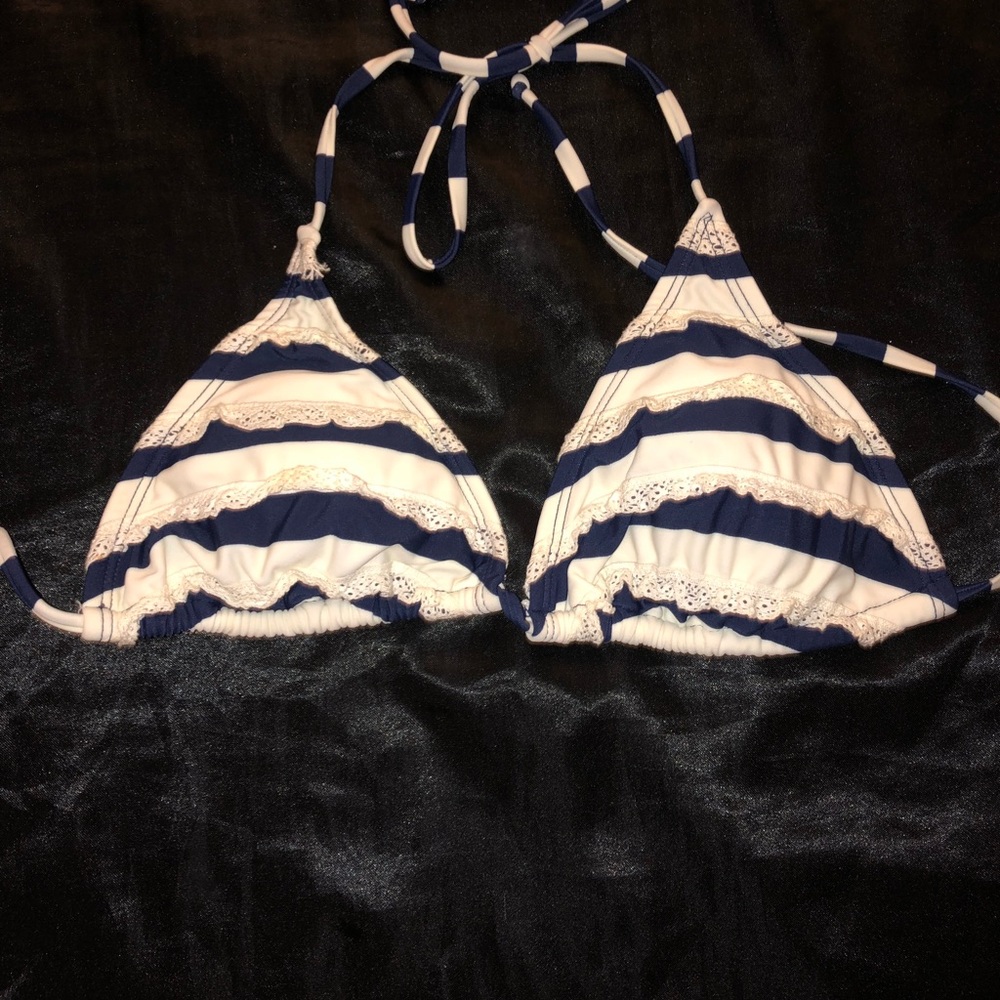 Blue and White bikini top